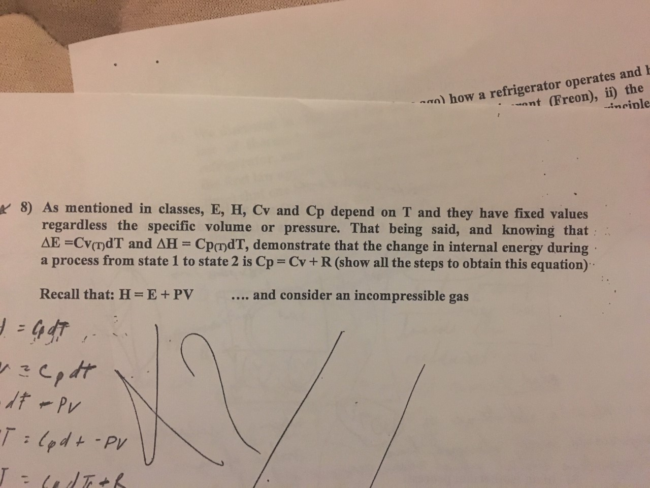 Solved How A Refrigerator Operates And Ont Freon I Chegg Com