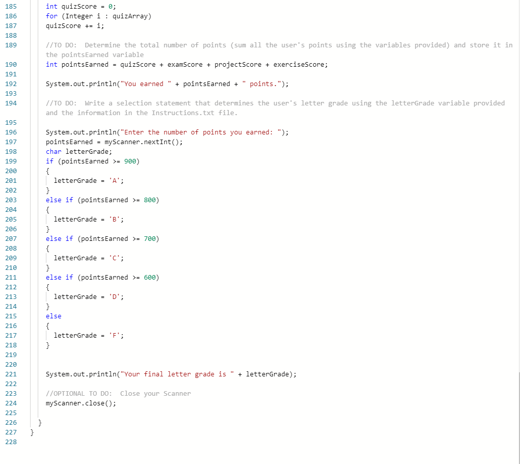 Solved Its alot of code but you only have to do the //TO DO | Chegg.com