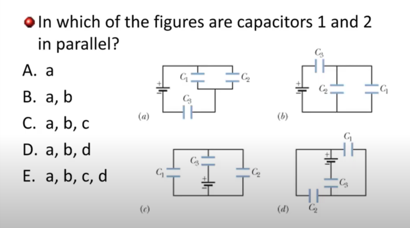 Solved - In Which Of The Figures Are Capacitors 1 And 2 In | Chegg.com