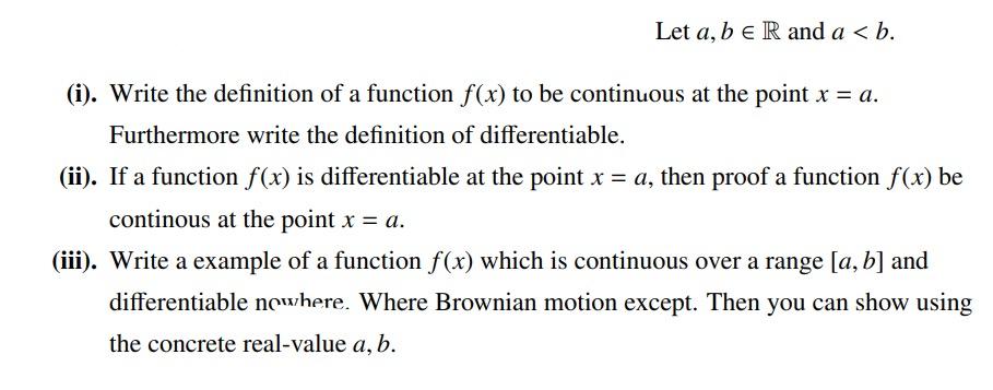 Solved Let A,b∈R And A | Chegg.com