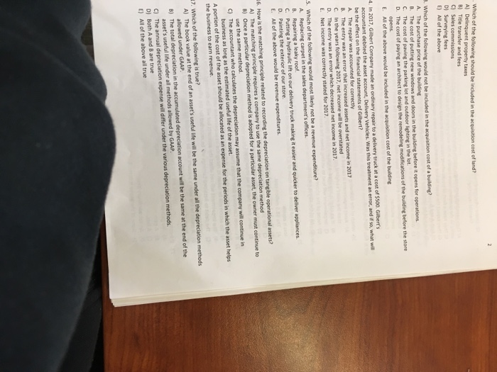 Solved Which of the following should be included in the