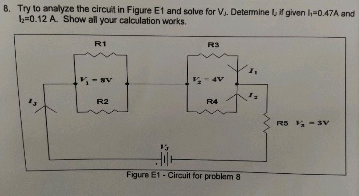 Solved Try to analyze the circuit in Figure E1 and solve for | Chegg.com