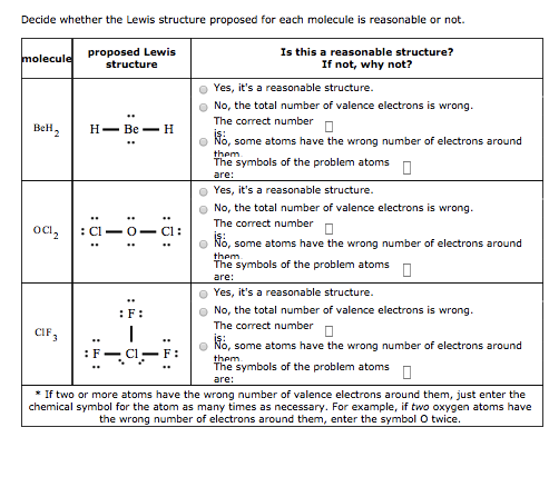 Solved Decide whether the Lewis structure proposed for each | Chegg.com