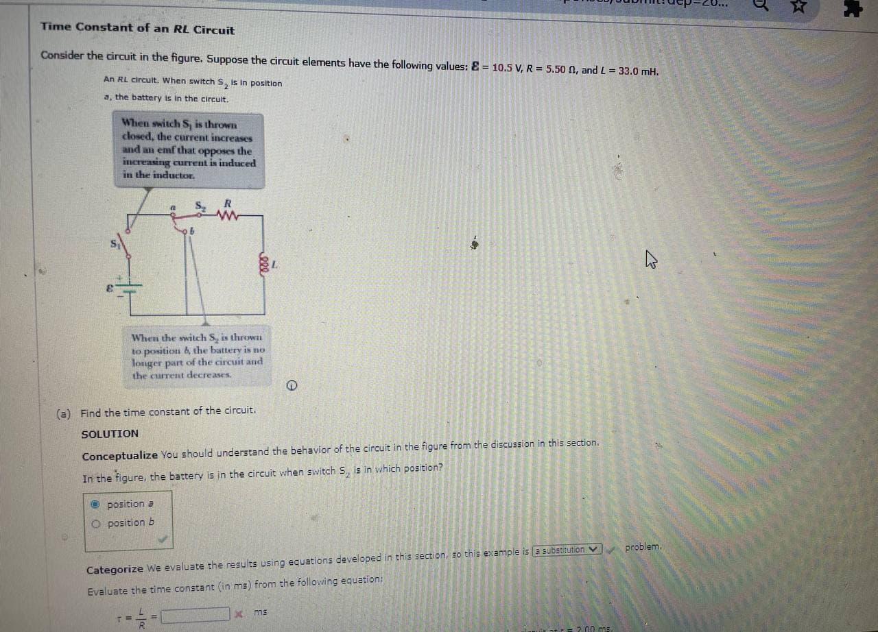 Time Constant Of Rl Circuit Definition