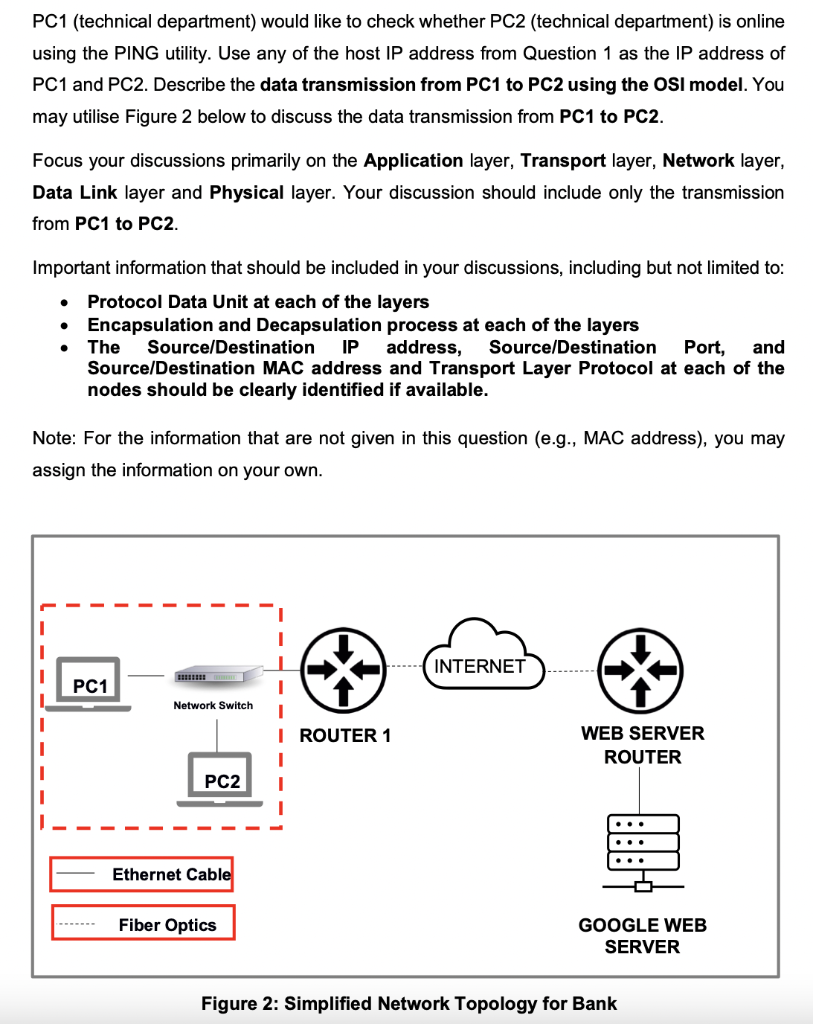 Solved PC1 (technical department) would like to check | Chegg.com