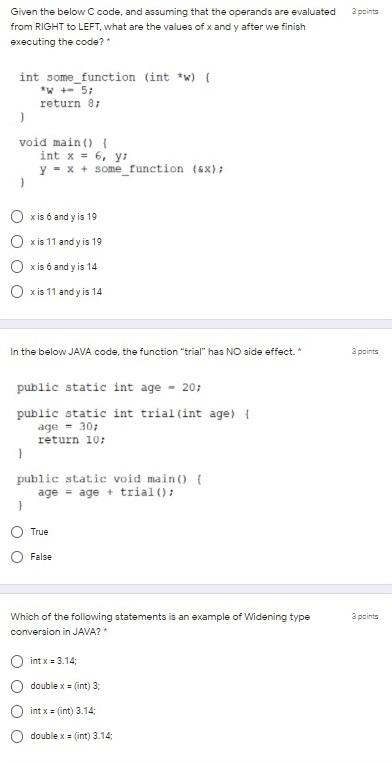 Solved 2 points Given the below C code, and assuming that | Chegg.com
