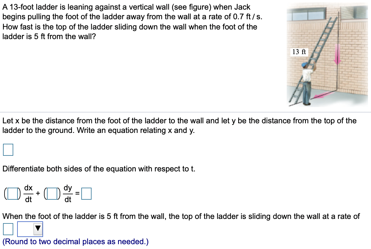 Solved A 13-foot Ladder Is Leaning Against A Vertical Wall | Chegg.com