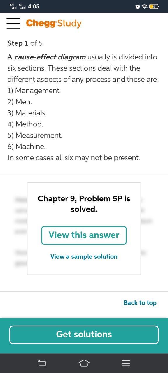 Solved 46. 46. 4:05 101 Chegg Study Step 1 of 5 A | Chegg.com