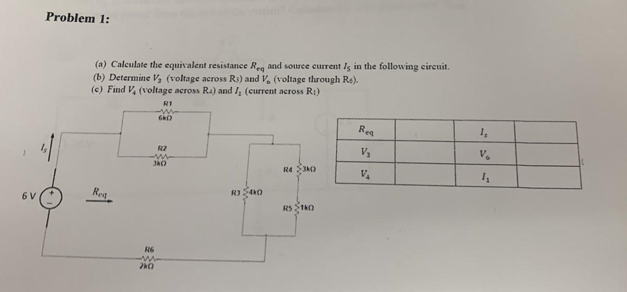 Solved Problem 1: (a) Calculate The Equivalent Resistance | Chegg.com