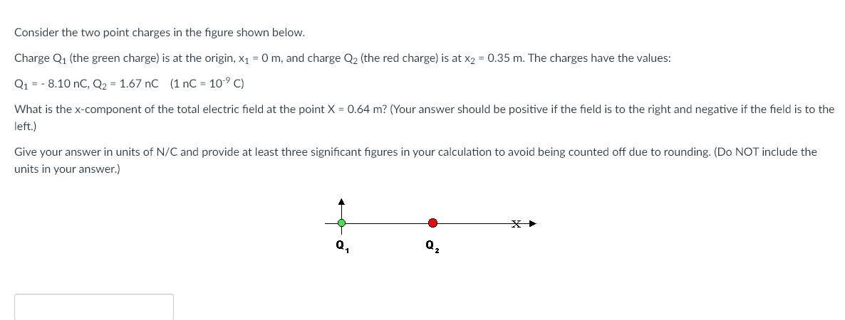 Solved Consider the two point charges in the figure shown | Chegg.com
