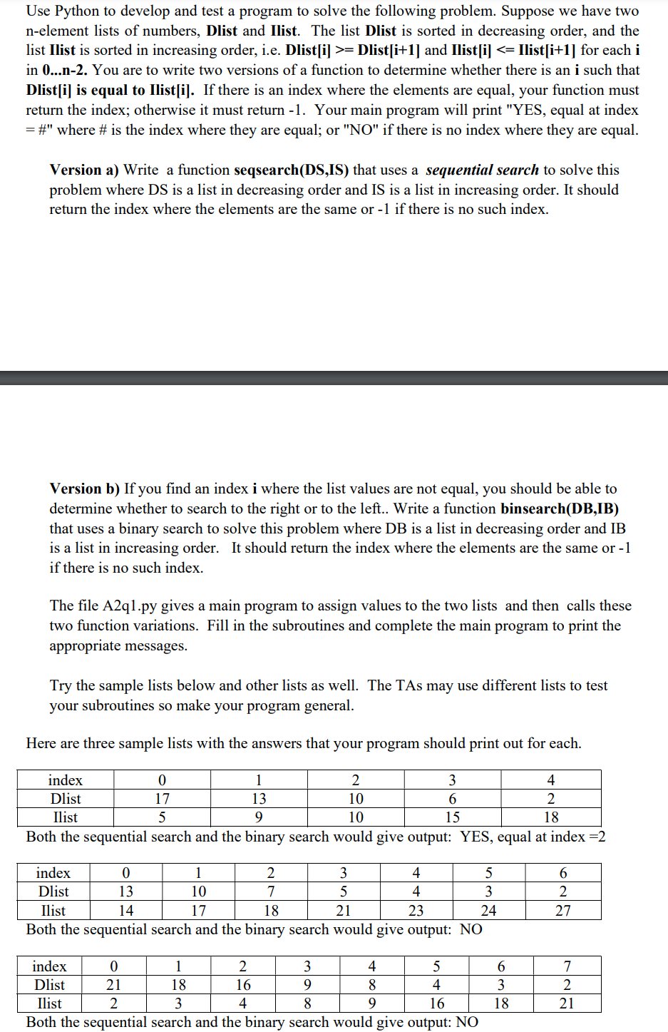 Solved Use Python to develop and test a program to solve the | Chegg.com