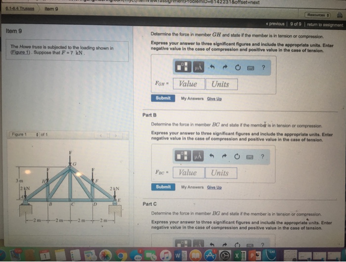 Solved The Howe truss is subjected to the loading shown in | Chegg.com