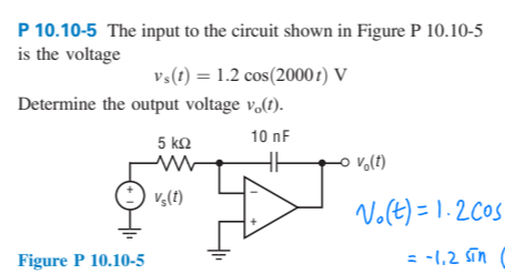 Solved P 10.10-5 The input to the circuit shown in Figure P | Chegg.com
