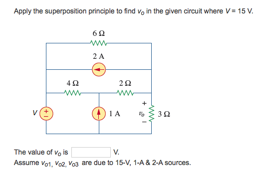 Solved Apply the superposition principle to find Vo in the | Chegg.com