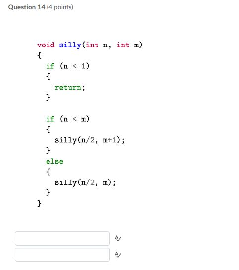Solved Code Time and Complexity For each of the following | Chegg.com