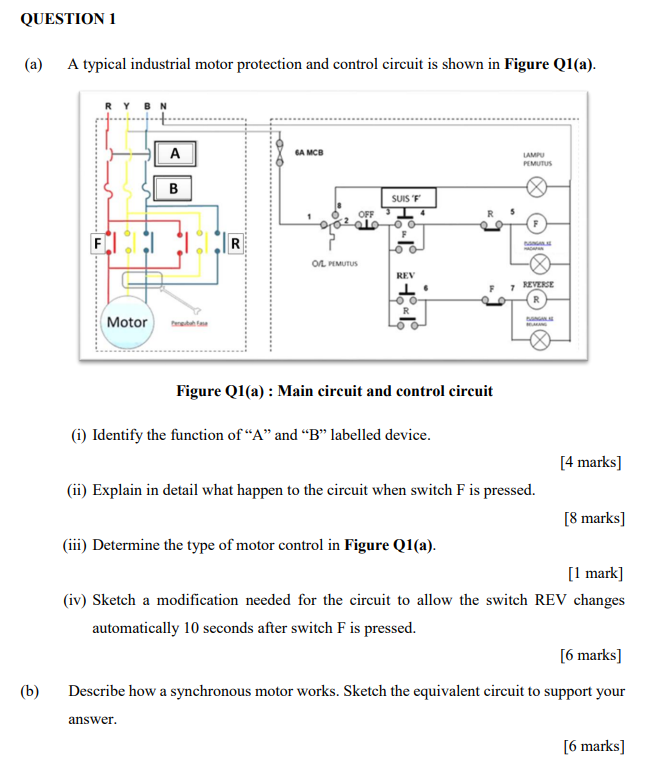 Solved (a) A typical industrial motor protection and control