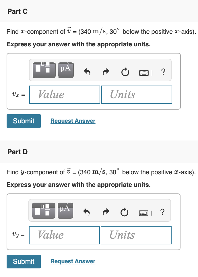 Solved Part A Find X Component Of 7 5 5 M S2 Negative Chegg Com