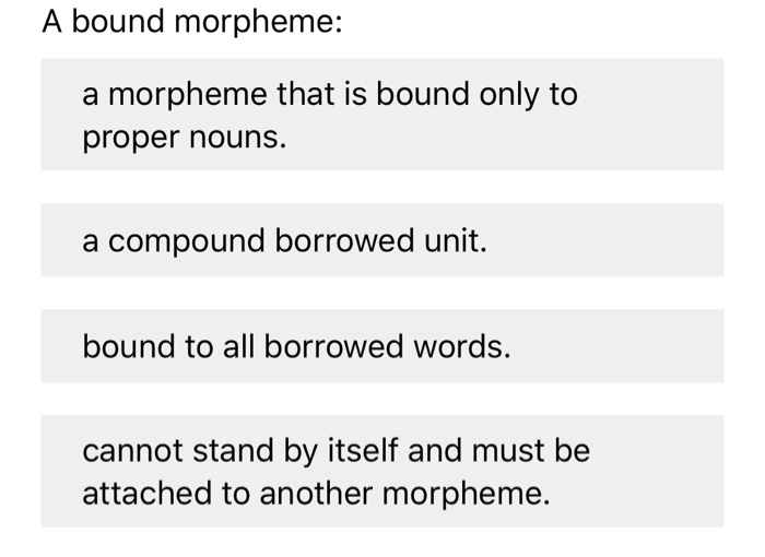 Bound Word Meaning