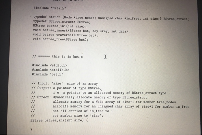 Solved 1.1 Preliminaries A binary tree is a tree data | Chegg.com