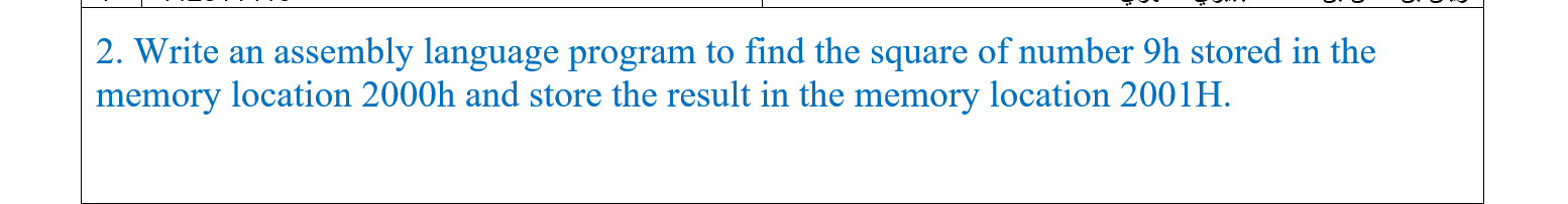 Solved 2. Write an assembly language program to find the | Chegg.com