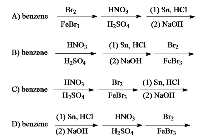 Solved HNO3(1) Sn, HCl H2SO4(2) NaOH (1) Sn, HCl (2) NaOH | Chegg.com