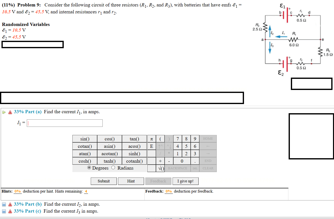 Solved (11\%) Problem 9: Consider The Following Circuit Of | Chegg.com