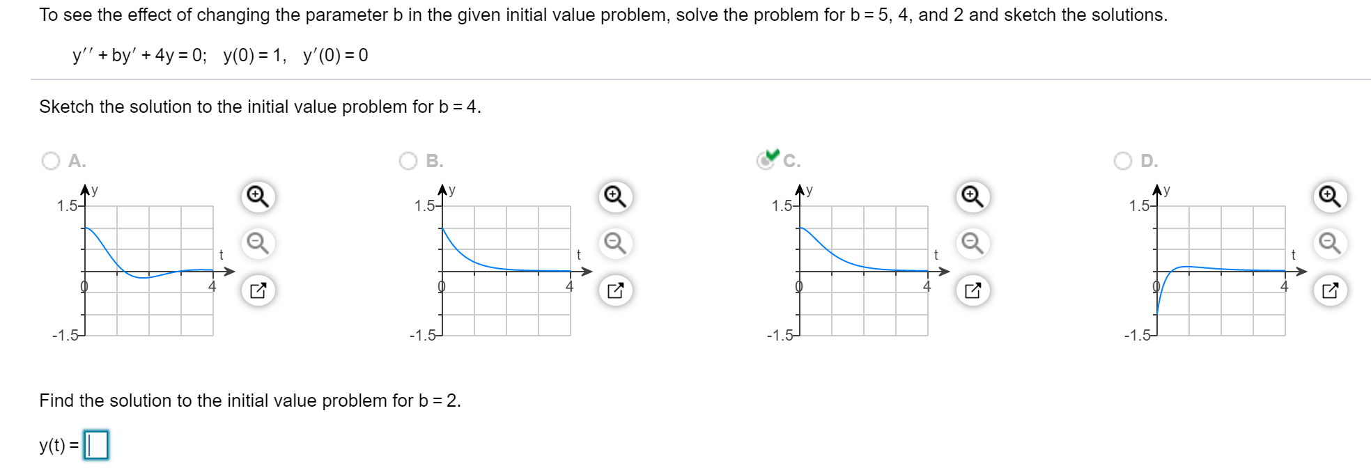 Solved To See The Effect Of Changing The Parameter B In The | Chegg.com