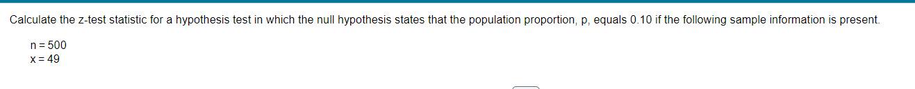 hypothesis test z statistic