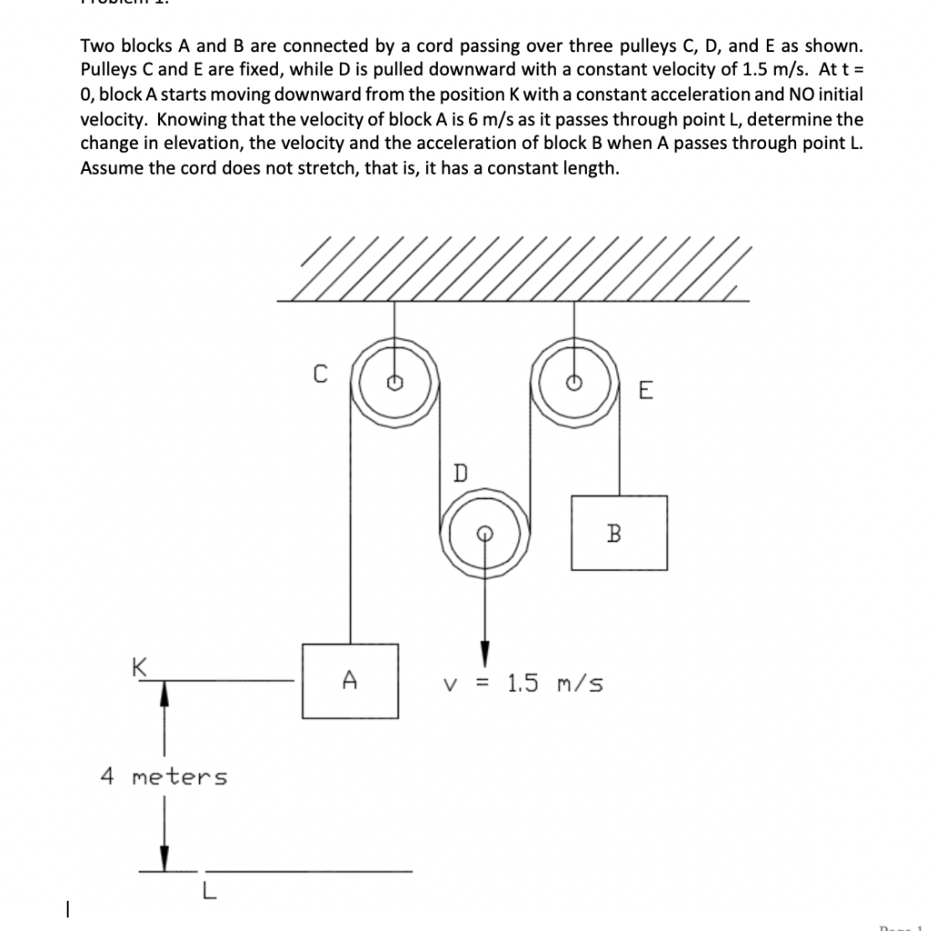 Solved Two Blocks A And B Are Connected By A Cord Passing | Chegg.com