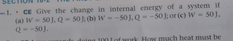 Solved Section 10 2 1 Ce Give The Change In Internal Ene Chegg Com