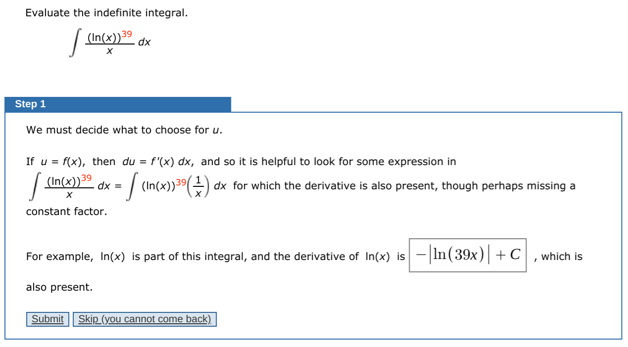 Solved If We Let U 1 2x4 Then Du 8x® Dx 8 R3 Step 2