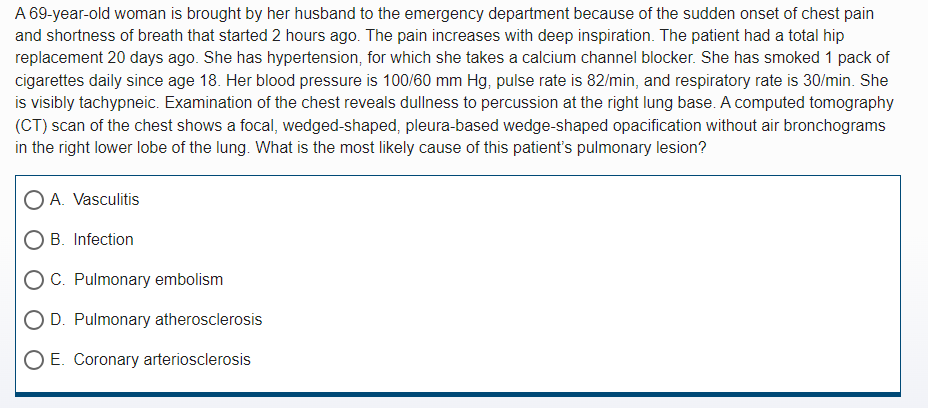 A 69-year-old woman is brought by her husband to the | Chegg.com