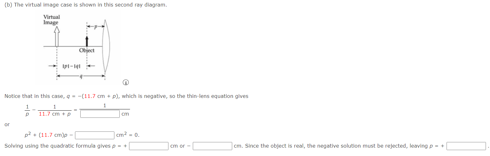 (b) The virtual image case is shown in this second | Chegg.com