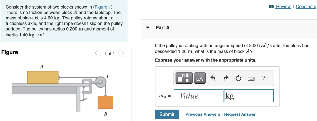 Solved Consider The System Of Two Blocks Shown In (Figure | Chegg.com