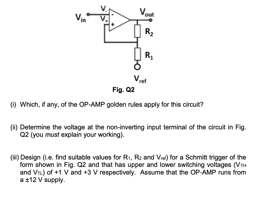 Solved (i) Which, If Any, Of The OP-AMP Golden Rules Apply | Chegg.com