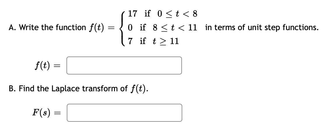 Solved Find the Laplace transform of f(t)=(t−7)3h(t−7). Here | Chegg.com