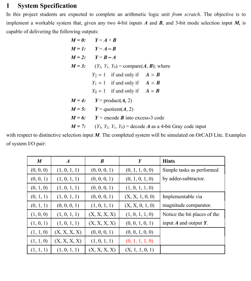 Solved 1 System Specification In this project students are | Chegg.com