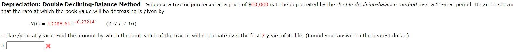 Solved Depreciation: Double Declining-Balance Method Suppose | Chegg.com