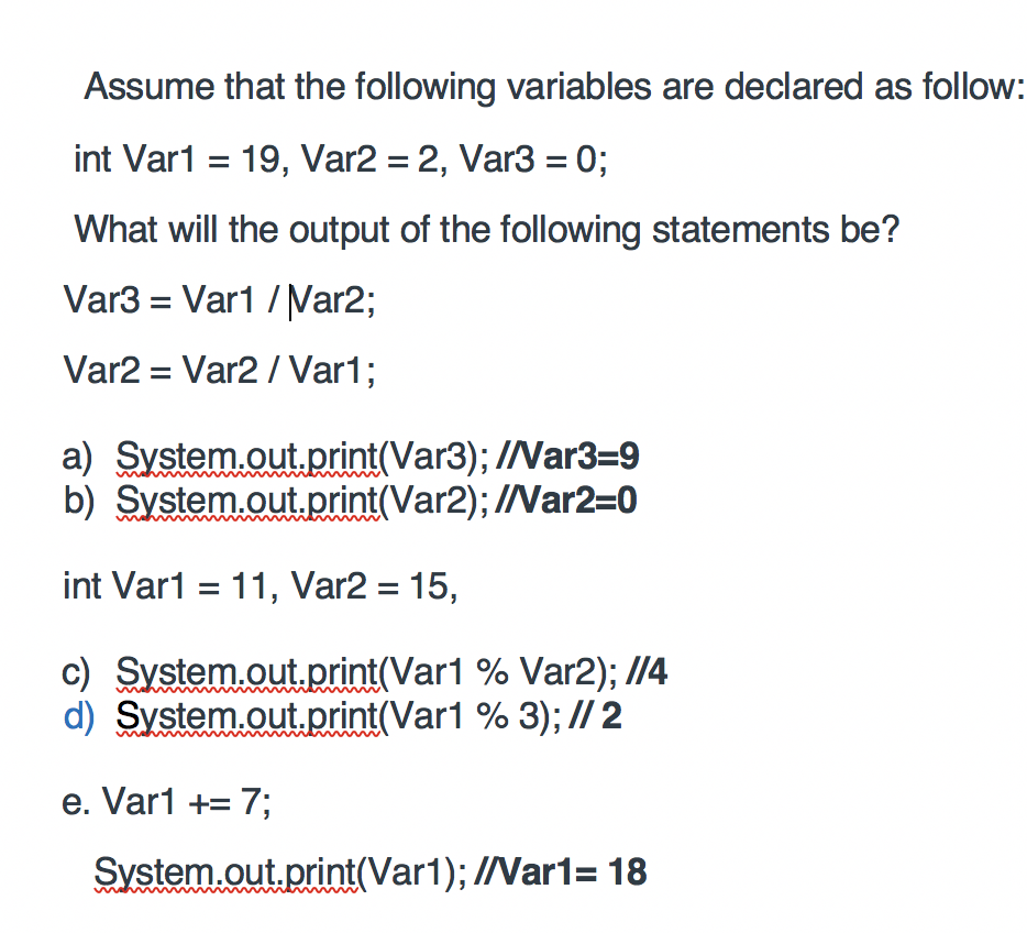 Solved Assume that the following variables are declared as | Chegg.com