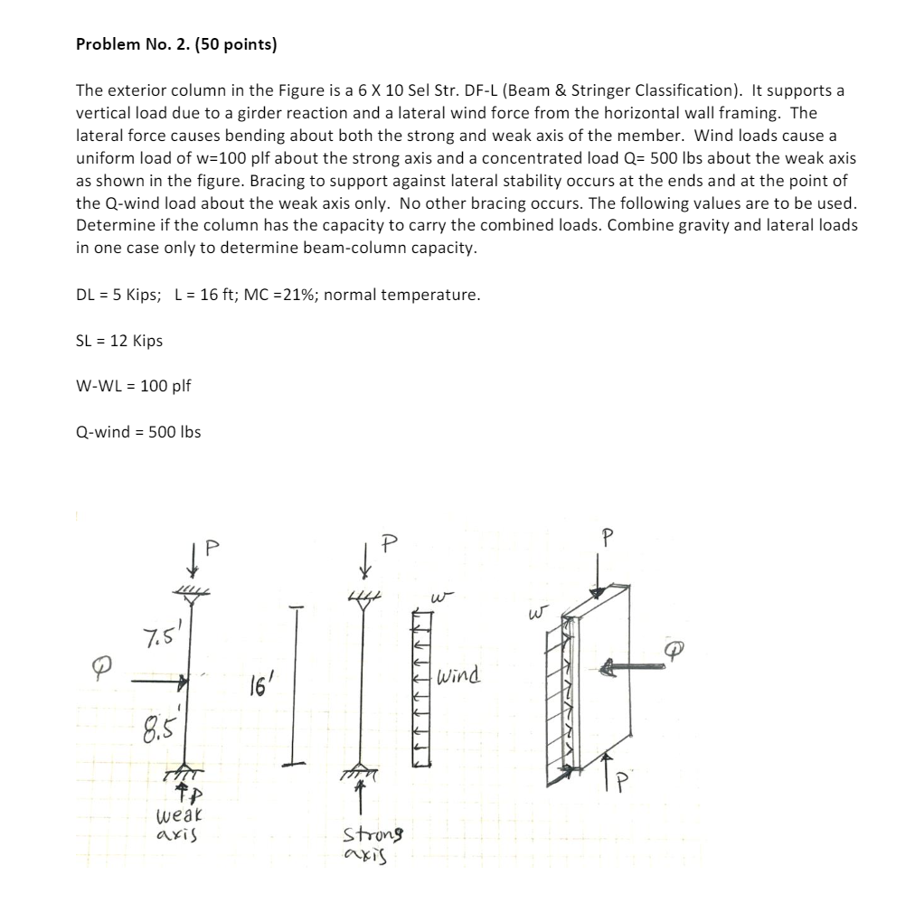 Solved Problem No. 2. (50 points) The exterior column in the