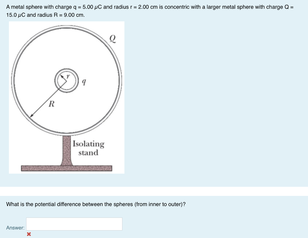 Solved A Metal Sphere With Charge Q = 5.00 UC And Radius R = | Chegg.com