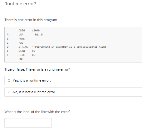 Solved Runtime error? There is one error in this program. A | Chegg.com