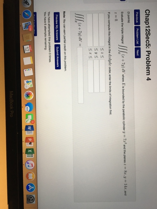 Solved Chap12Sec5: Problem 4 You have 6 attempts remaining | Chegg.com