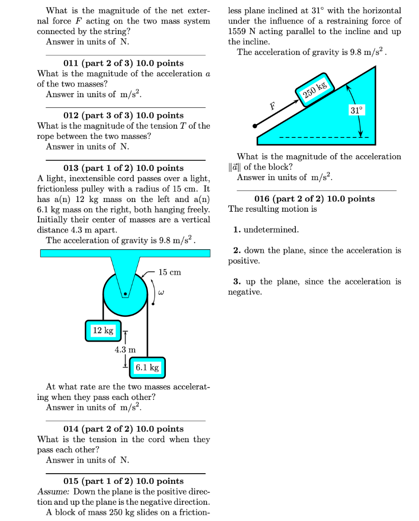 Solved gravity is 9.8 m/s2 7. 007 10.0 points An elevator | Chegg.com