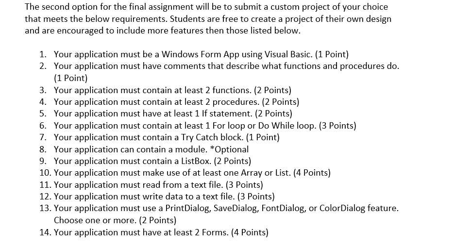 Solved The second option for the final assignment will be to | Chegg.com