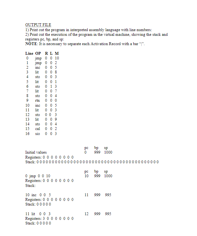 P Machine The P-machine: In this assignment, you will implement | Chegg.com