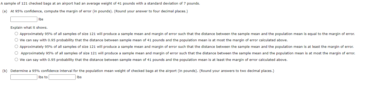 solved-a-sample-of-121-checked-bags-at-an-airport-had-an-chegg