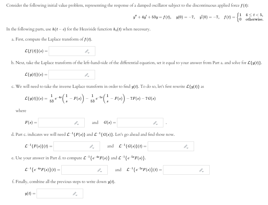 Solved Consider the following initial value problem, | Chegg.com