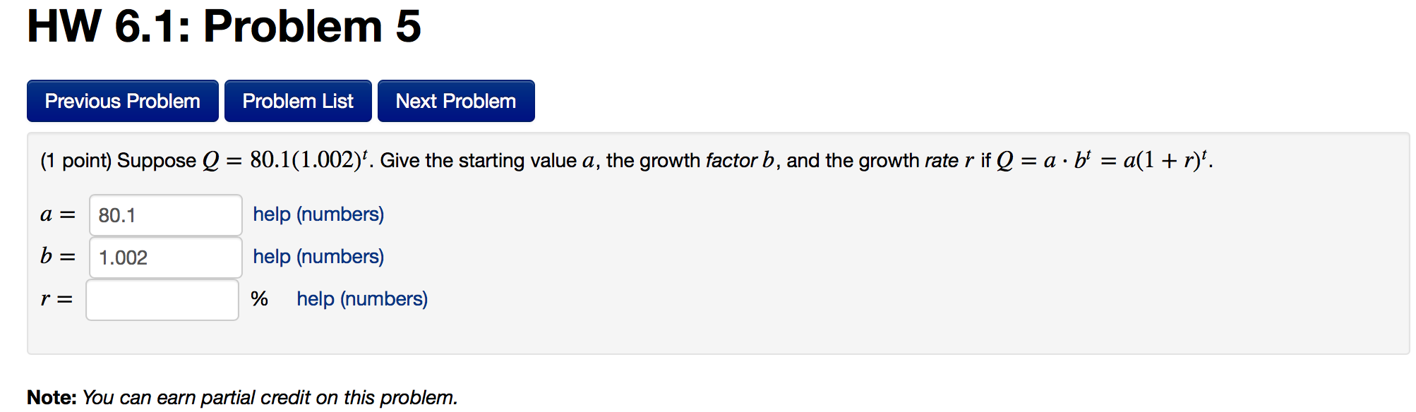 Solved HW 6.1: Problem 5 Previous Problem Problem List Next | Chegg.com