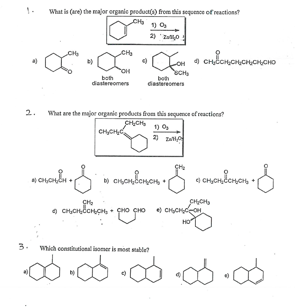 Solved What is (are) the major organic product(s) from this | Chegg.com